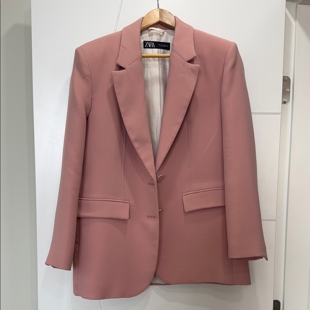 Zara Dusty Rose Tailored Blazer